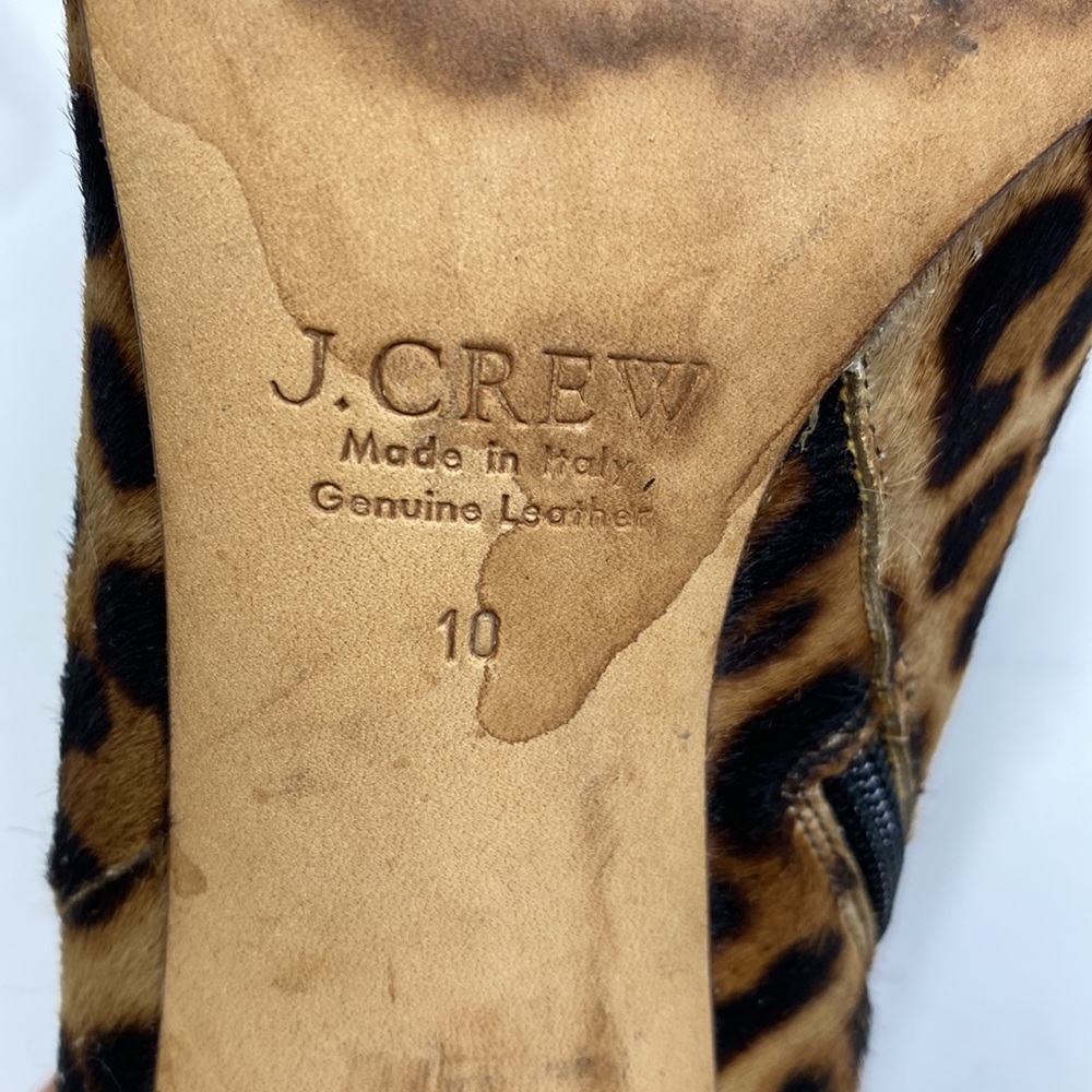 J. CREW Leopard Print Booties with Stiletto Heel size 10 - Picture 6 of 7